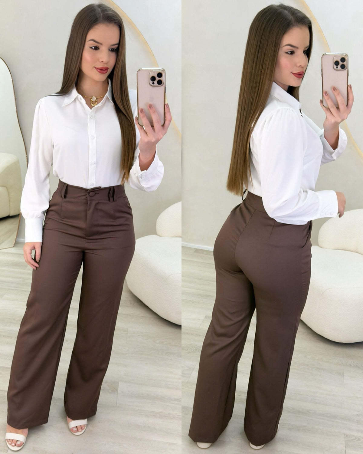 CALÇA ALFAIATARIA LARA MARROM