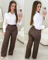 CALÇA ALFAIATARIA LARA MARROM